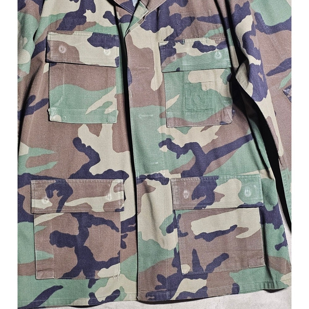 Vintage Military Woodland Camo BDU/Blouse Field Jacket Med Reg Tactical Utility - Picture 4 of 8